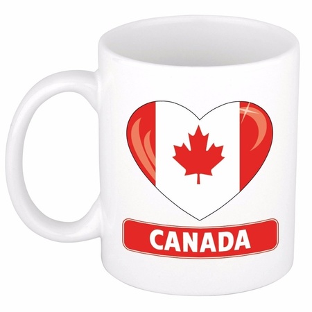 Canadese vlag hartje theebeker 300 ml