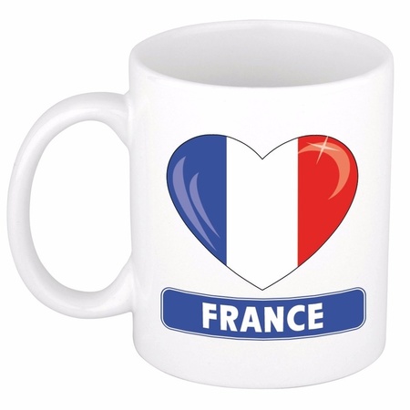 Franse vlag hartje theebeker 300 ml