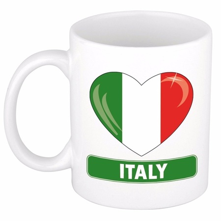 Italiaanse vlag hartje theebeker 300 ml