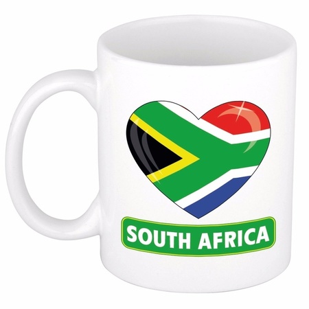 Zuid Afrikaanse vlag hartje theebeker 300 ml
