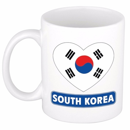 Zuid Koreaanse vlag hartje theebeker 300 ml