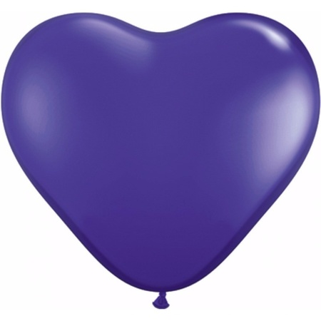 Zak met 10 paarse hart ballonnen 15 cm