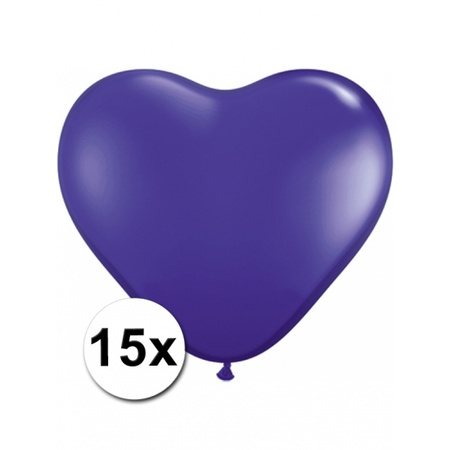 Heart balloons purple 15 pcs
