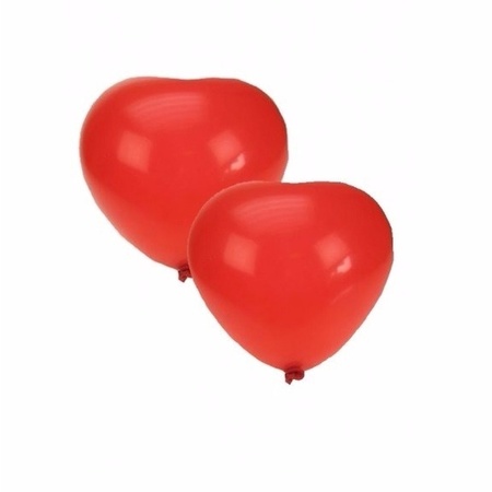 Hartjes ballonnen rood 100 stuks