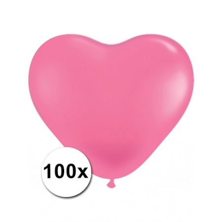 Heart balloons pink 15 cm 100 pcs