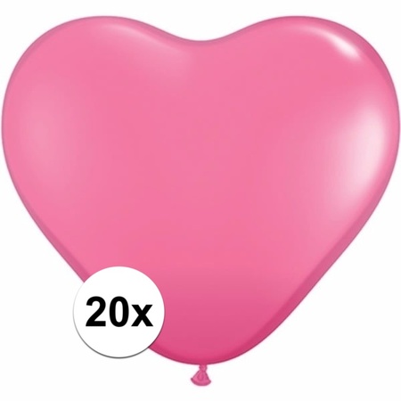 Zak met 20 roze hart ballonnen 15 cm