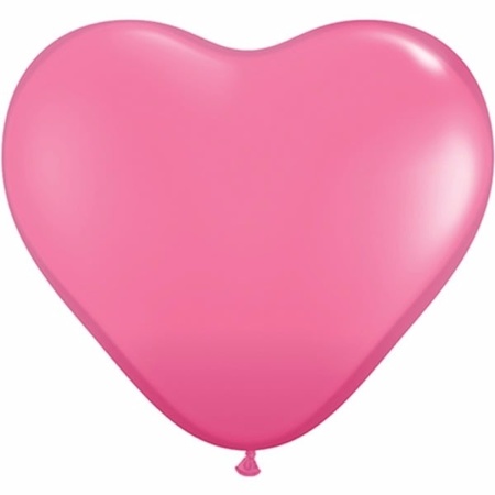 Hartjes vorm party ballonnen roze 10x stuks 15 cm