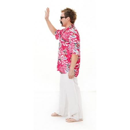 Toppers - Hawaii verkleedkleding blouse overhemd - rood - voor heren - maat M/L