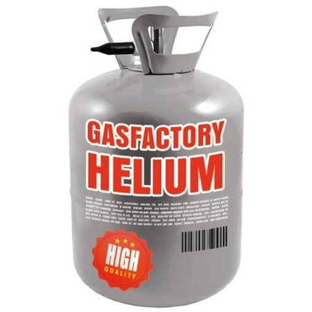 Helium tank met 30 zilveren ballonnen