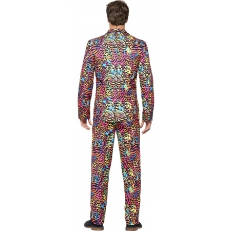 Neon animal print suit for men