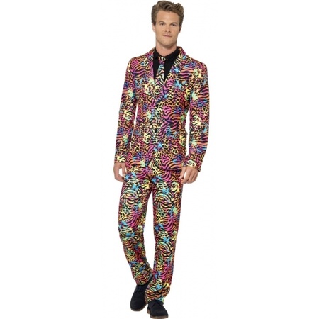 Neon animal print suit for men