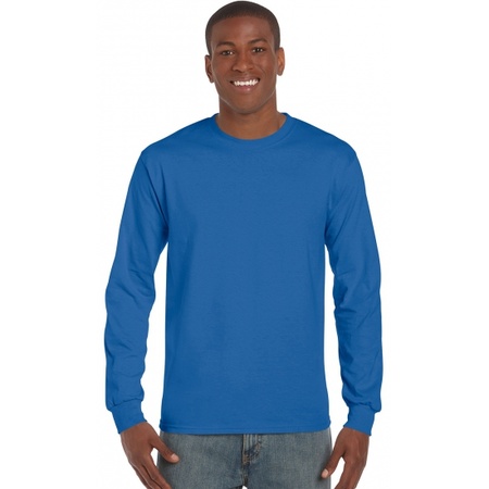 Kobalt blauwe t-shirts lange mouwen top kwaliteit