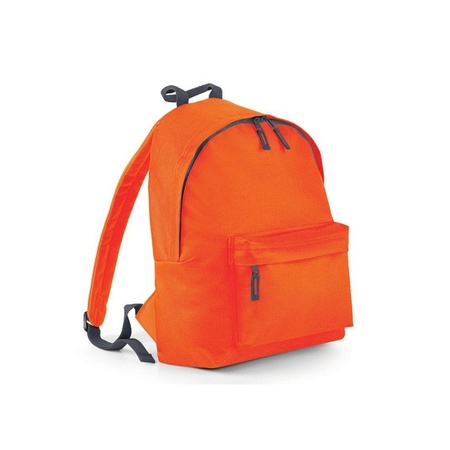 Orange fashion backpack with front pocket