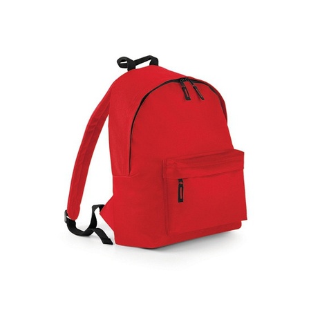 Red fashion backpack with front pocket