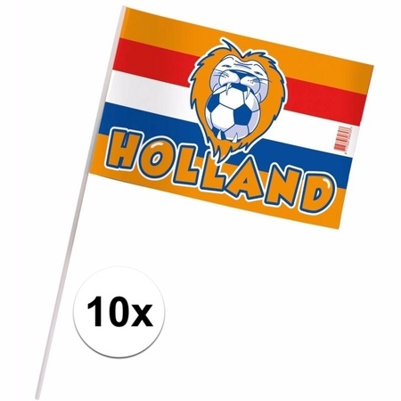 Holland fan zwaaivlaggetjes 10 x