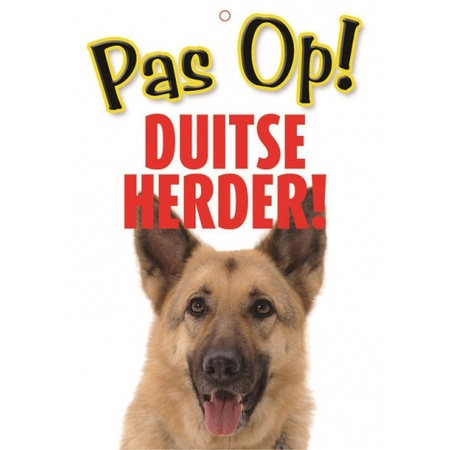 Honden waakbord pas op Duitse Herder 21 x 15 cm