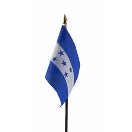 Honduras mini flag on pole 10 x 15 cm