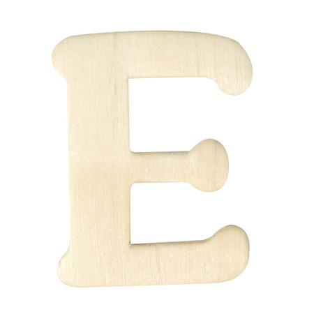 Wooden letter E 4 cm