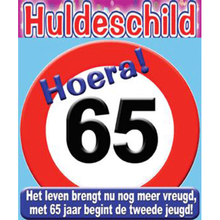 Sixty fifth birthday sign with Dutch text