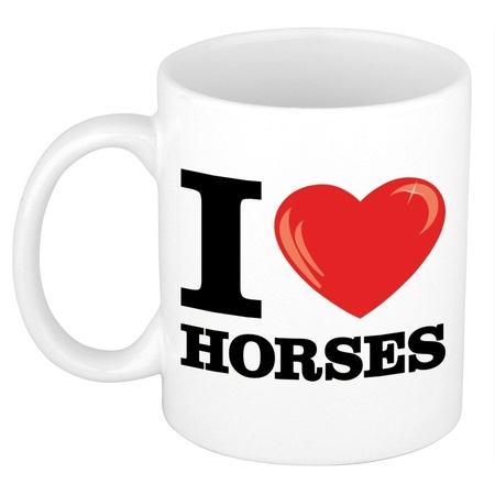 I Love Horses/ paarden mok/beker 300 ml