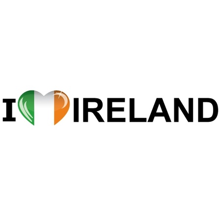 I Love Ireland flag sticker 19.6 cm