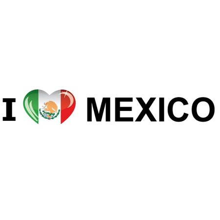 I Love Mexico flag sticker 19.6 cm