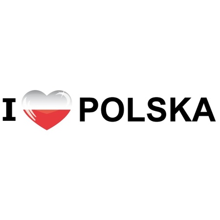 I Love Polska/Polen vlaggen thema sticker 19 x 4 cm
