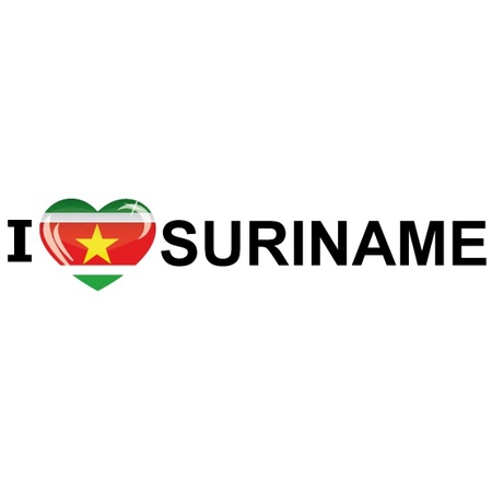 I Love Suriname flag sticker 19.6 cm