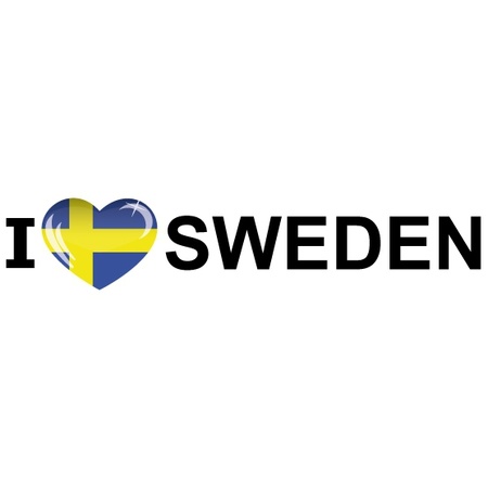 I Love Sweden flag sticker 19.6 cm