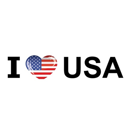 I Love USA flag stickers 19.6 cm