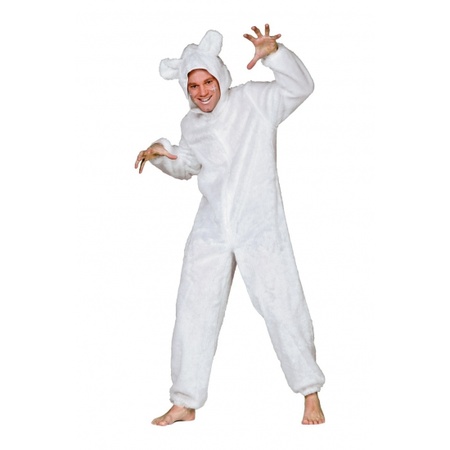 Plush polar bear suit adult