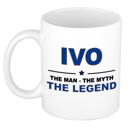 Ivo The man, The myth the legend collega kado mokken/bekers 300 ml