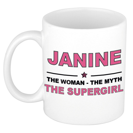 Janine The woman, The myth the supergirl collega kado mokken/bekers 300 ml