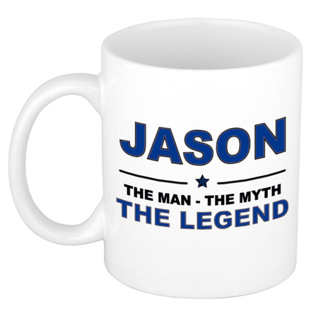 Jason The man, The myth the legend collega kado mokken/bekers 300 ml