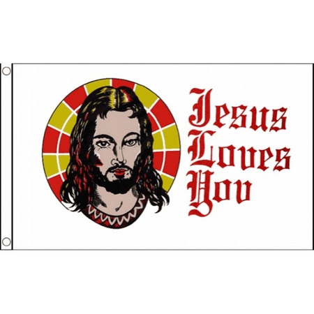 Polyester vlag Jesus loves you