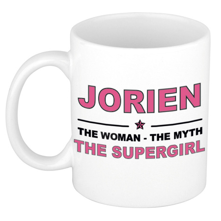 Jorien The woman, The myth the supergirl collega kado mokken/bekers 300 ml