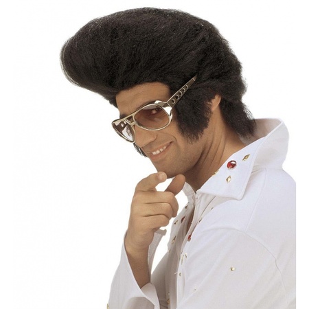 Large Elvis wig black