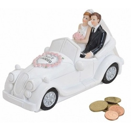 Just married wedding car money box 16 cm 