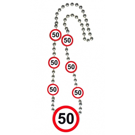 50 years necklace with traffic signs
