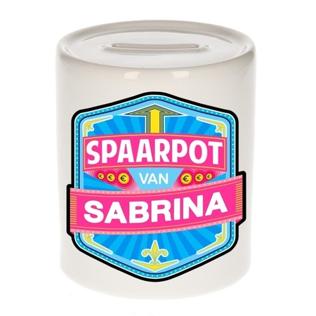 Vrolijke Sabrina  spaarpotten voor kinderen