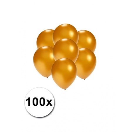 Small gold metallic balloons 100 pieces