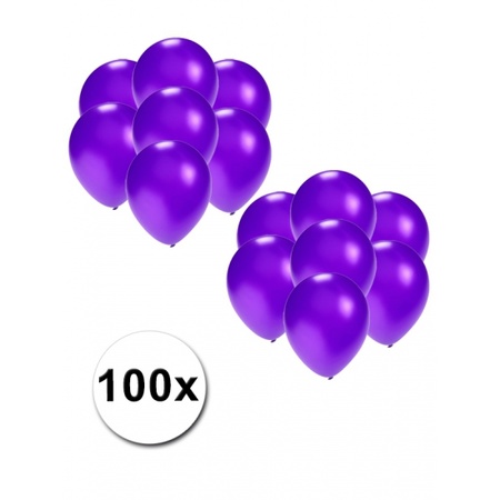 Kleine ballonnen paars metallic 100x stuks