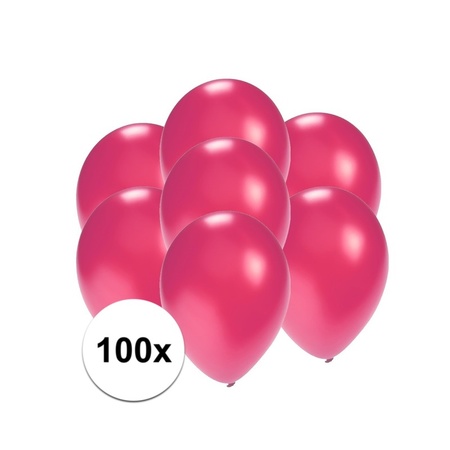 Kleine ballonnen roze metallic 100 stuks