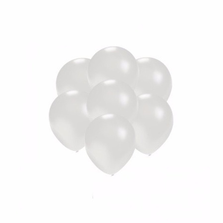 Small white metallic balloons 100x pieces