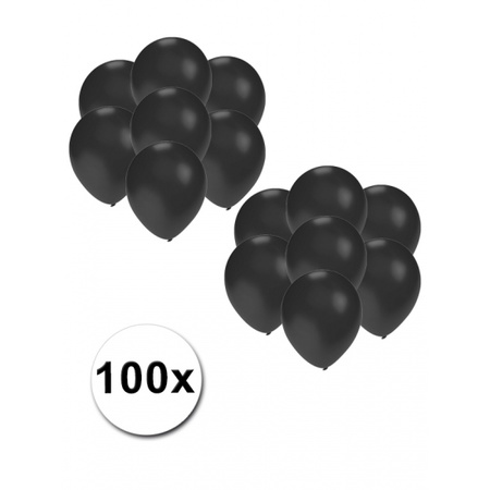 Kleine ballonnen zwart metallic 100 stuks