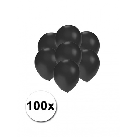 Kleine ballonnen zwart metallic 100 stuks