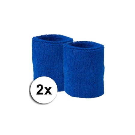 Royal blue sweat wristbands 2 pieces