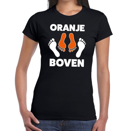 Jong Detector Dislocatie Oranje dames t-shirts, Koningsdag zwart t-shirt oranje boven voor dames,  Feestartikelen-shop.nl