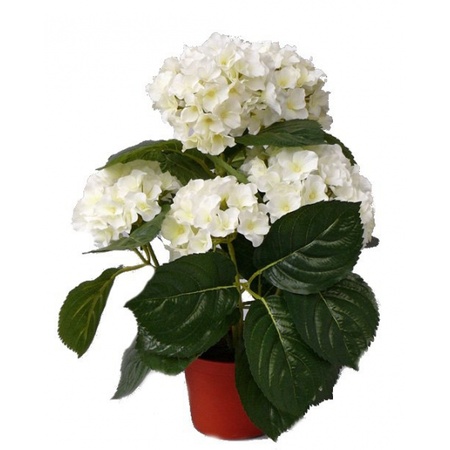 Witte hortensia kunstplant 36 cm
