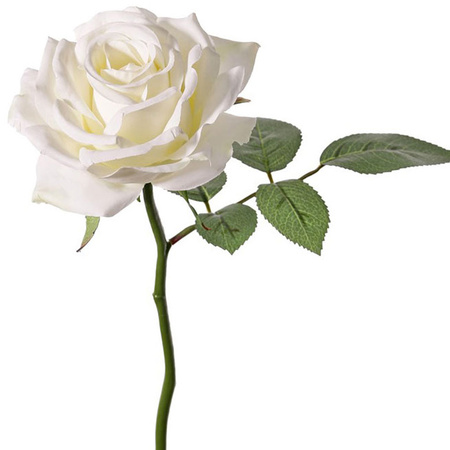 Artificial flower - white rose - de luxe - 30 cm